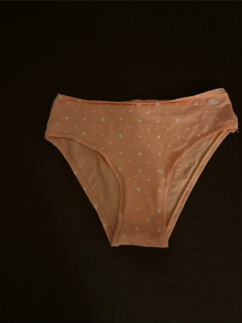 PINK Victoria's Secret Peach Star Print Bikini Briefs